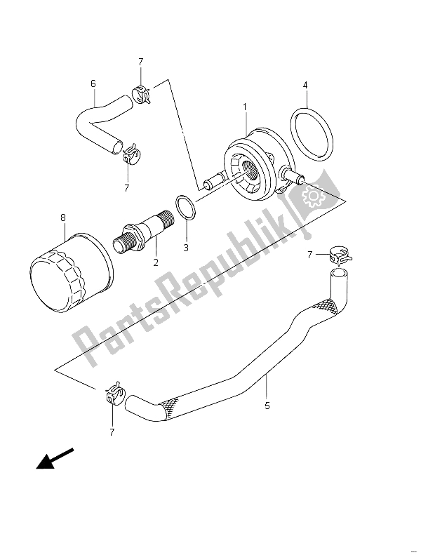 All parts for the Oil Cooler of the Suzuki VZR 1800 NZR M Intruder 2011