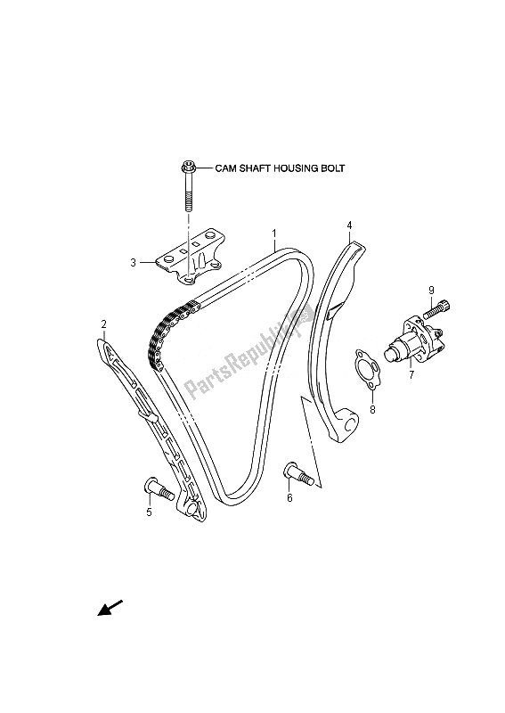 All parts for the Cam Chain of the Suzuki GSR 750A 2014