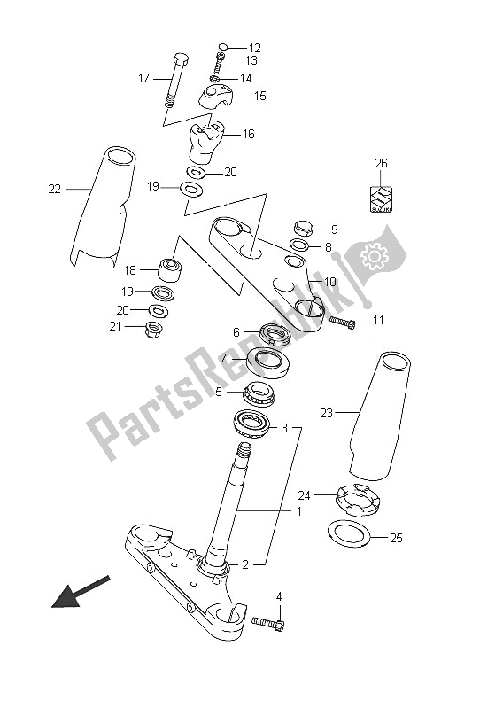 Tutte le parti per il Gambo Dello Sterzo (vl800 E19) del Suzuki C 800 VL Intruder 2011