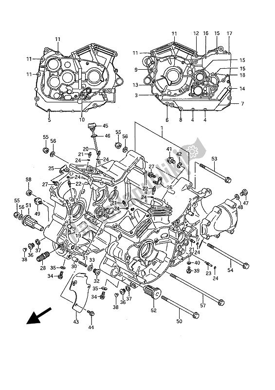 Tutte le parti per il Carter del Suzuki VS 1400 Glpf Intruder 1993