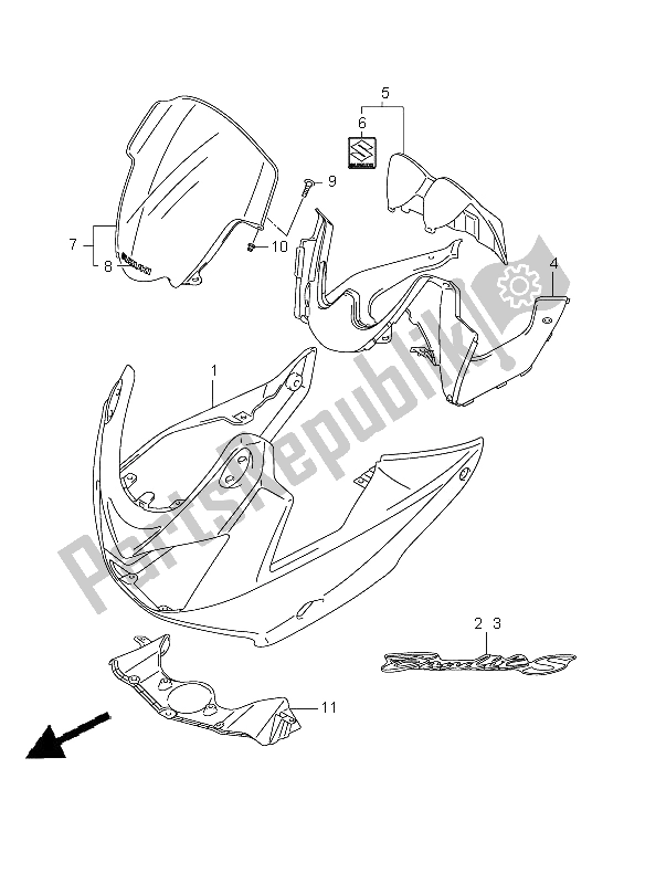 Toutes les pièces pour le Capotage (gsf650s-su-sa-sau) du Suzuki GSF 650 Nsnasa Bandit 2006