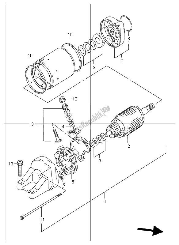 Toutes les pièces pour le Demarreur du Suzuki GSF 1200 Nszsz Bandit 2005