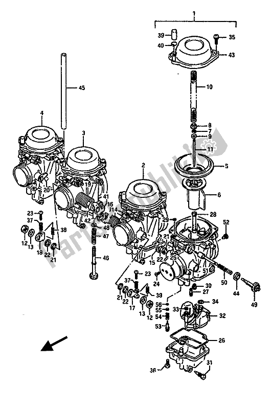 Todas las partes para Carburador de Suzuki GSX R 750 1988