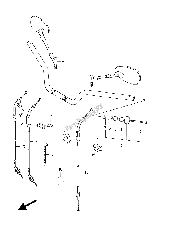 Todas las partes para Manillar (sfv650u E21) de Suzuki SFV 650A Gladius 2011