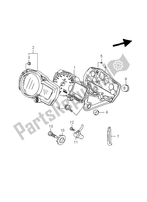 Alle onderdelen voor de Snelheidsmeter van de Suzuki GSX R 750 2007