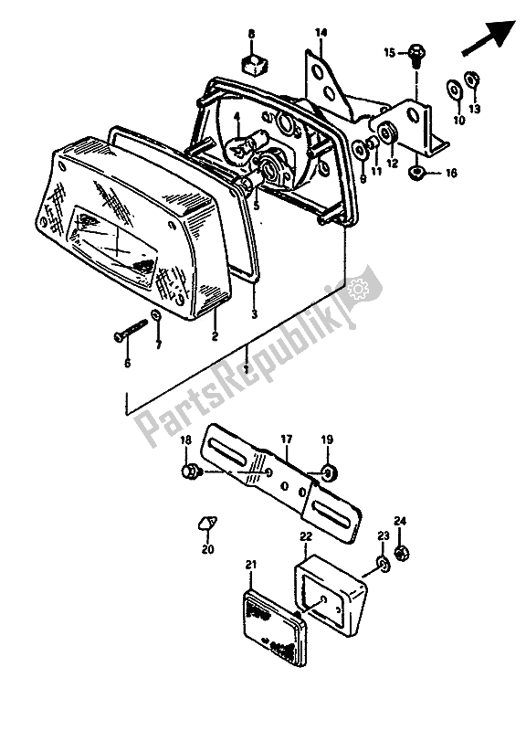 Tutte le parti per il Luce Di Combinazione Posteriore del Suzuki GSX 550 1985