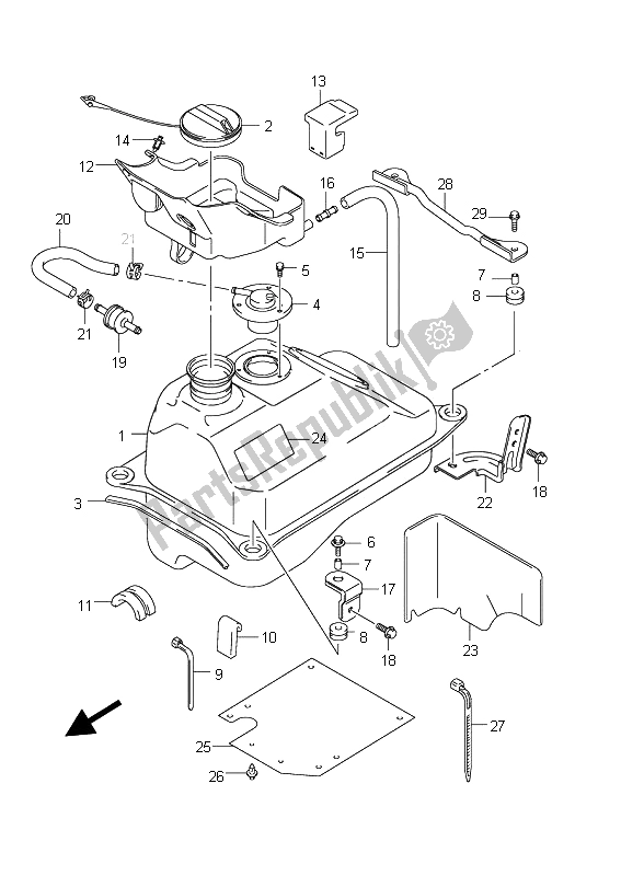 Toutes les pièces pour le Réservoir De Carburant (an400 E19) du Suzuki Burgman AN 400 AZA 2011