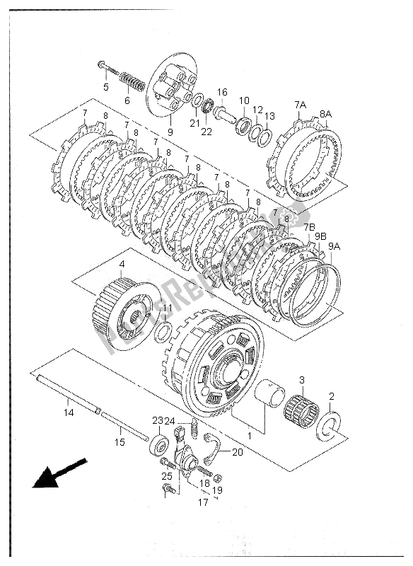 Toutes les pièces pour le Embrayage du Suzuki GSX R 600 2001