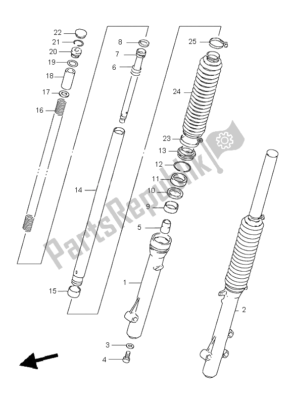 Todas las partes para Amortiguador Delantero de Suzuki DR 125 SE 2000