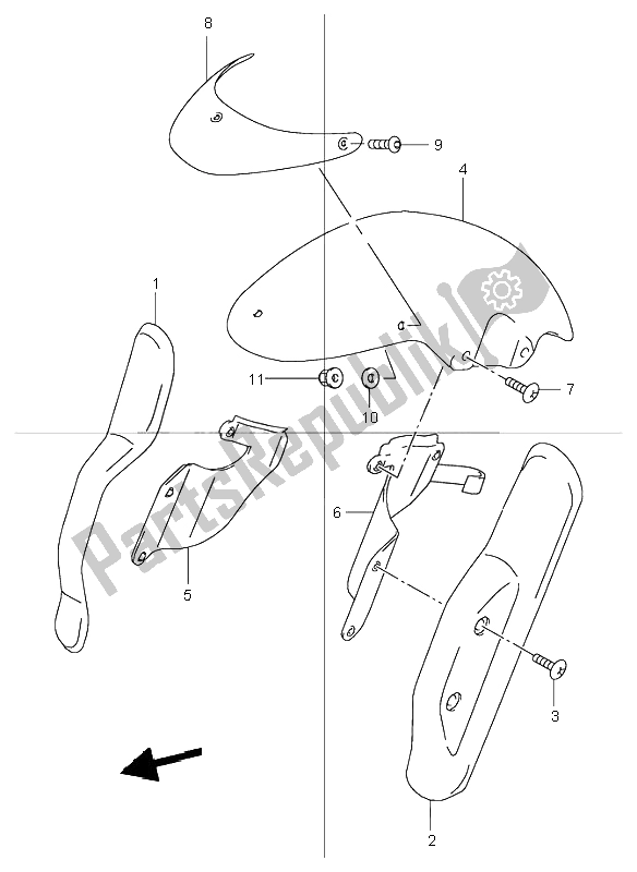 All parts for the Front Fender of the Suzuki TR 50S Street Magic 1998