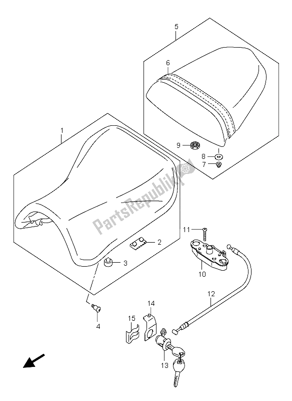 Toutes les pièces pour le Siège du Suzuki GSX R 600 2004