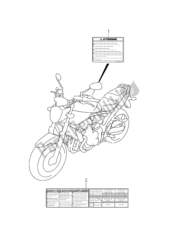 Alle onderdelen voor de Label (gsf1250 E24) van de Suzuki GSF 1250A Bandit 2011