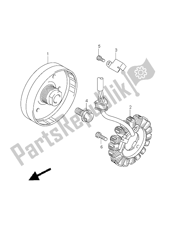 All parts for the Generator of the Suzuki GSX R 750 2009