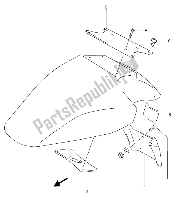 Tutte le parti per il Parafango Anteriore del Suzuki RF 900R 1994