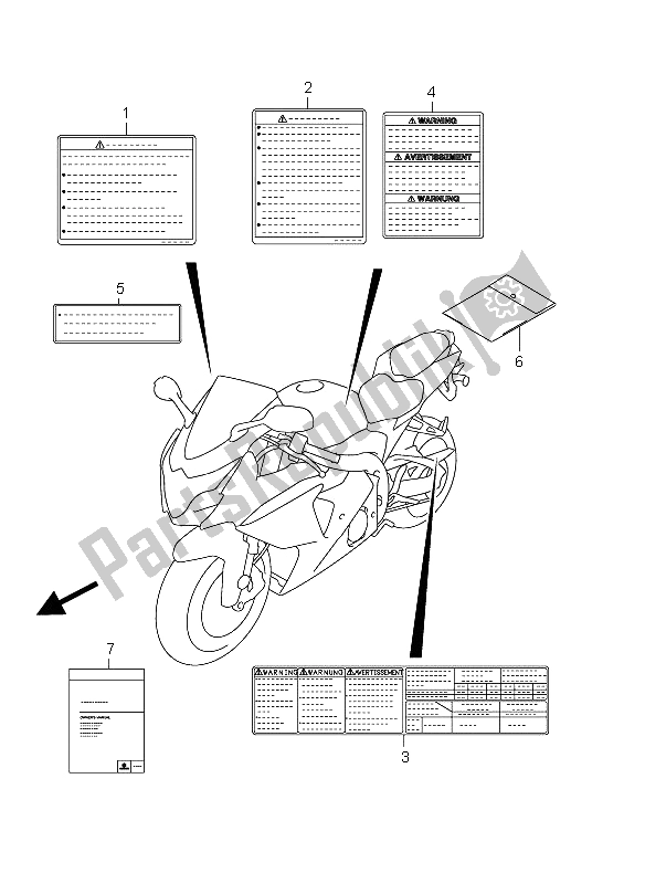 Wszystkie części do Etykieta (gsx-r1000 E24) Suzuki GSX R 1000 2012