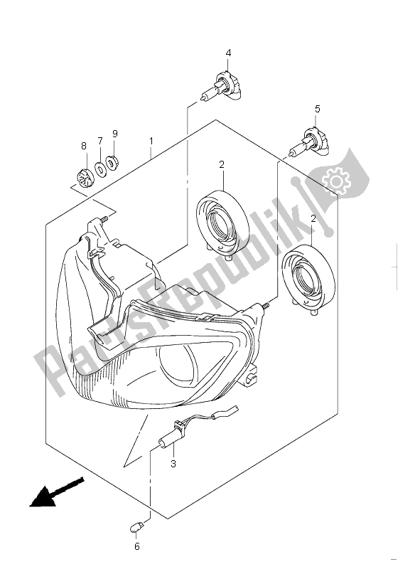 Todas las partes para Faro (gsf1200s E2-e19-e54) de Suzuki GSF 1200 NS Bandit 2002