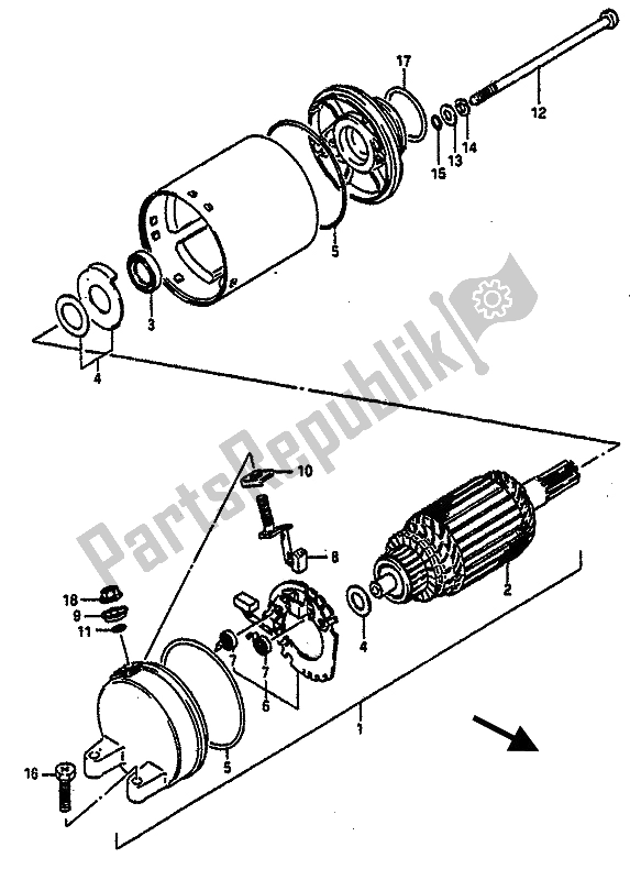 Toutes les pièces pour le Demarreur du Suzuki GSX R 750R 1989