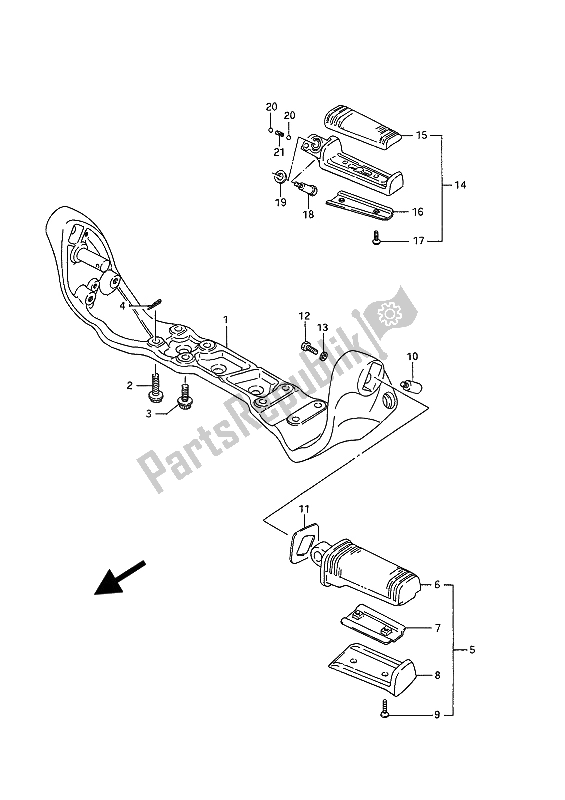 Wszystkie części do Podnó? Ek Suzuki VS 1400 Glpf Intruder 1987