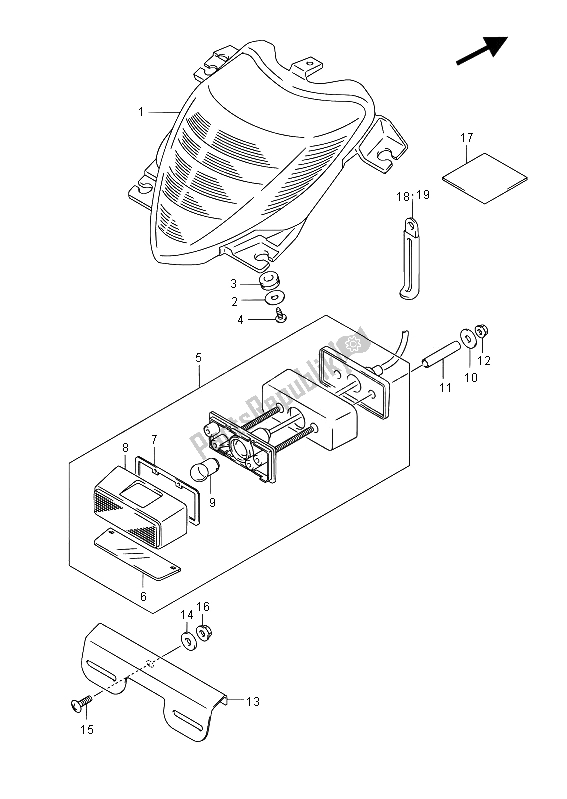 All parts for the Rear Combination Lamp (vzr1800z E02) of the Suzuki VZR 1800 NZR M Intruder 2012