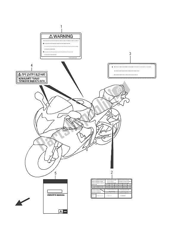 Tutte le parti per il Etichetta del Suzuki GSX R 750 2016