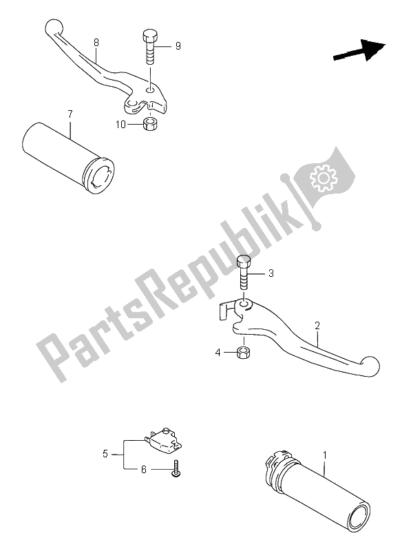 Toutes les pièces pour le Levier De Poignée du Suzuki VS 600 Intruder 1995