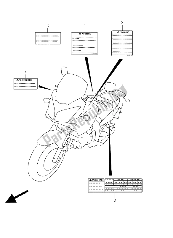 All parts for the Label (dl650a E19) of the Suzuki DL 650A V Strom 2011