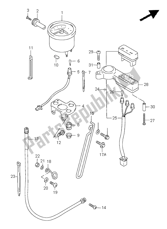 All parts for the Speedometer of the Suzuki DR 650 SE 1999