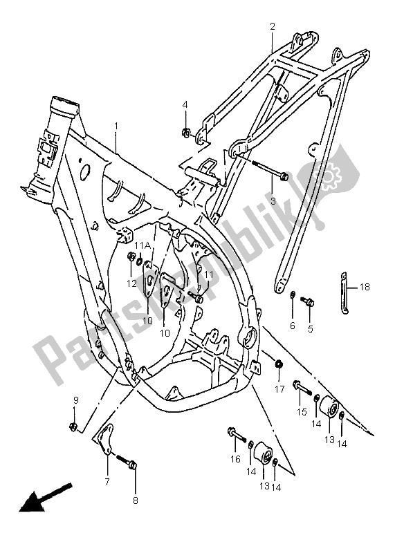 Todas las partes para Marco de Suzuki RM 250 2000