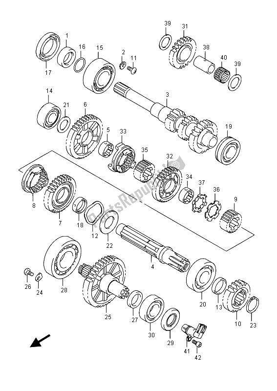 All parts for the Transmission (2) of the Suzuki LT A 750 Xpvzv Kingquad AXI 4X4 2015