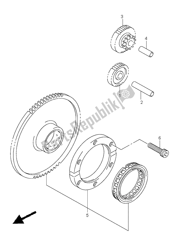 All parts for the Starter Clutch of the Suzuki VL 800Z Volusia 2004