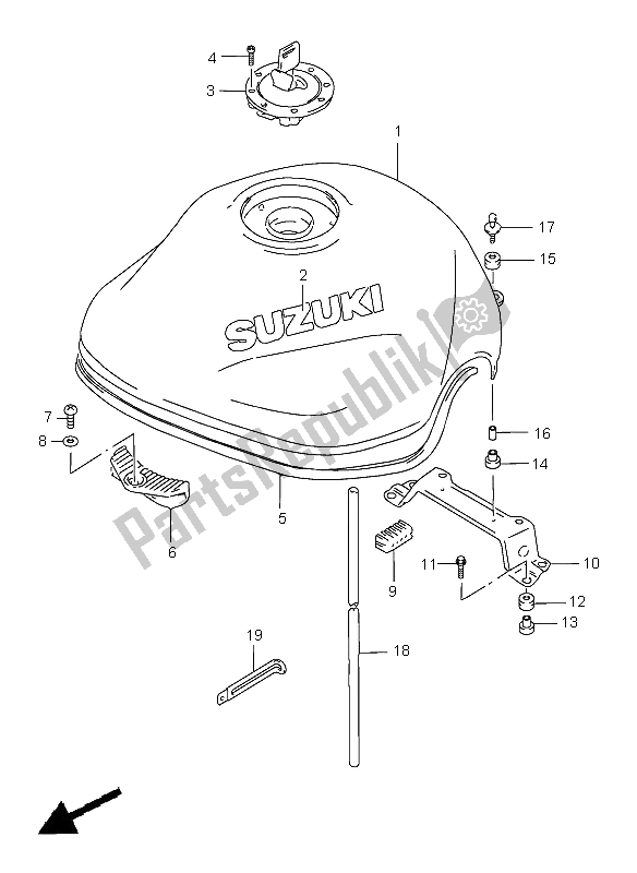 Todas las partes para Depósito De Combustible de Suzuki GSF 1200 Nssa Bandit 1998