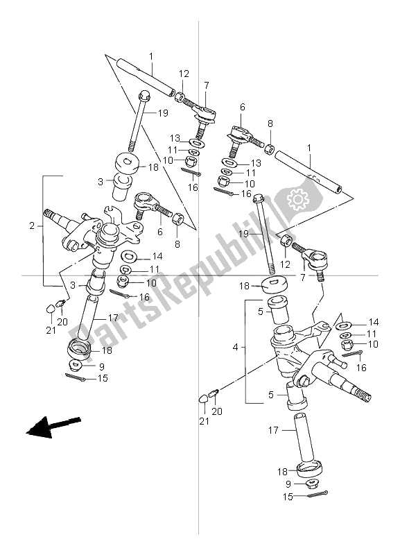 Todas las partes para Brazo Nudillo de Suzuki LT 80 Quadsport 2000