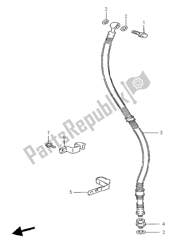 All parts for the Front Brake Hose of the Suzuki VS 600 Intruder 1996