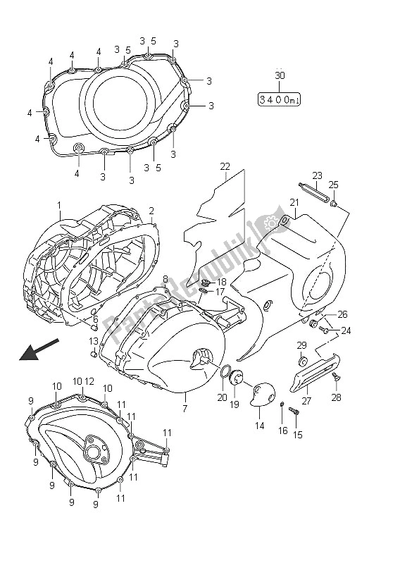 Tutte le parti per il Coperchio Del Carter del Suzuki C 1800R VLR 1800 Intruder 2011