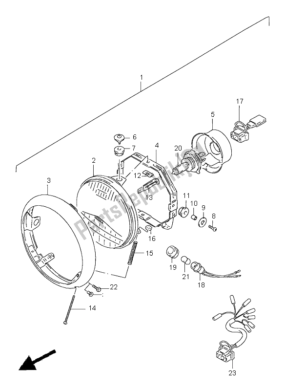 Todas las partes para Faro Delantero (e4-e17-e22-e34-e37-p37) de Suzuki VS 1400 Intruder 1997