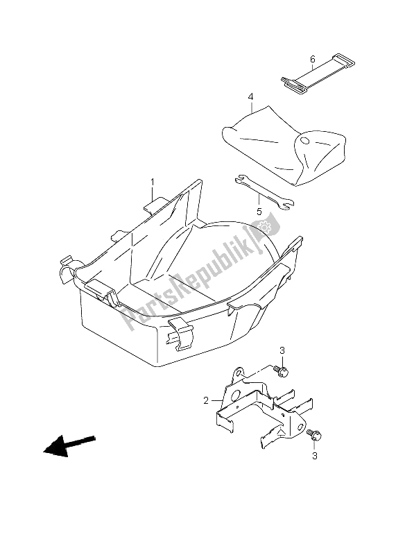 All parts for the Luggage Box of the Suzuki GSX 1400 2006