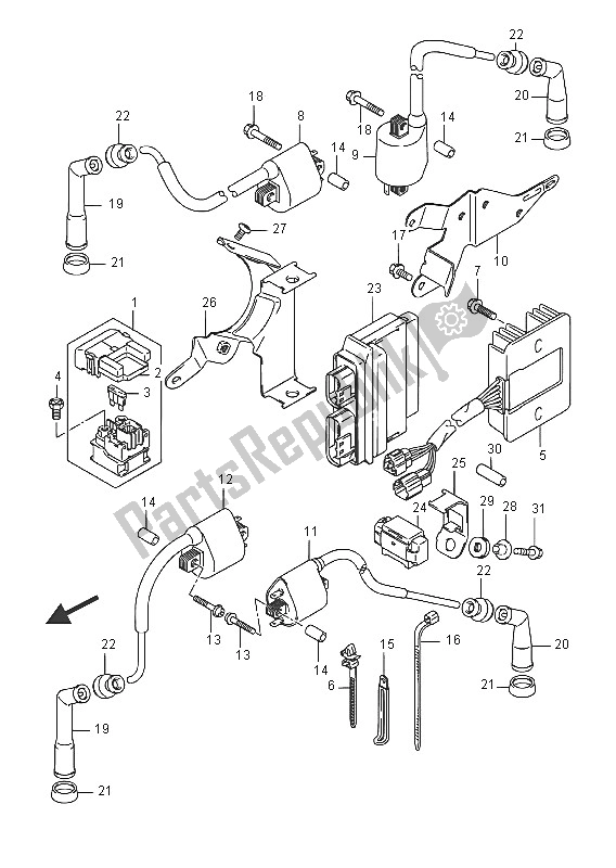 All parts for the Electrical (vz800ue E19) of the Suzuki VZ 800 Intruder 2016