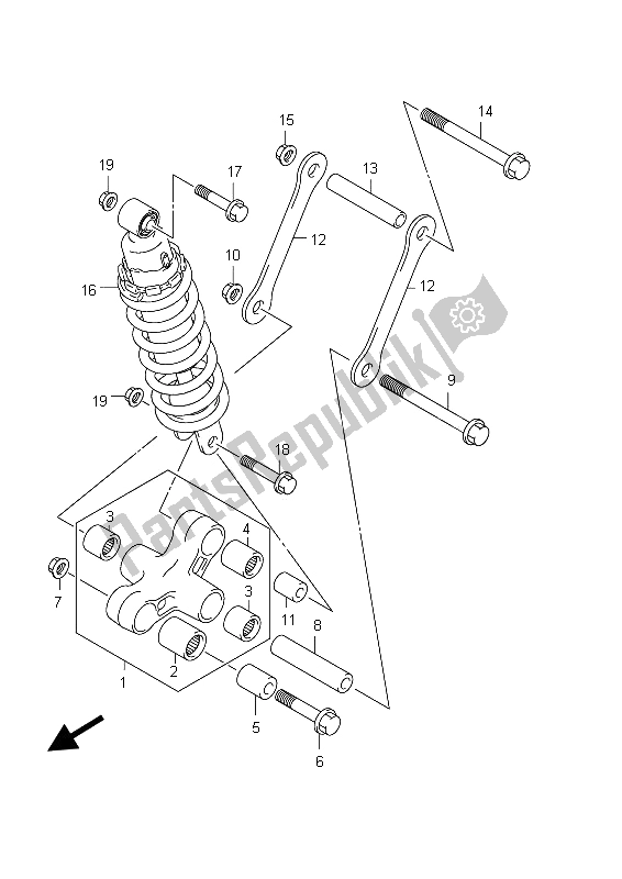 Todas las partes para Palanca De Amortiguación Trasera de Suzuki C 800 VL Intruder 2012