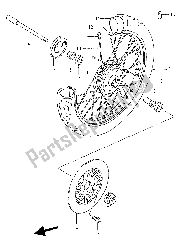 Toutes les pièces pour le Roue Avant du Suzuki GZ 125 Marauder 1999