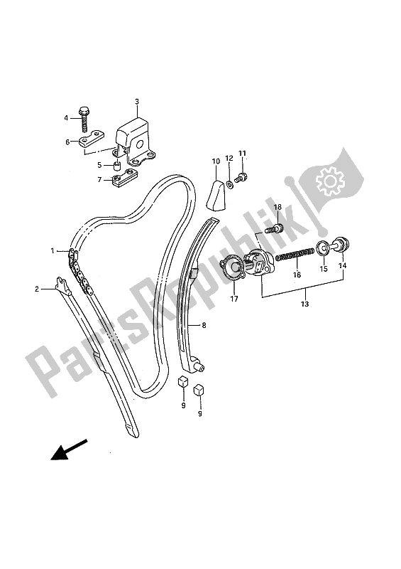 Tutte le parti per il Catena A Camme del Suzuki GSX 1100F 1989