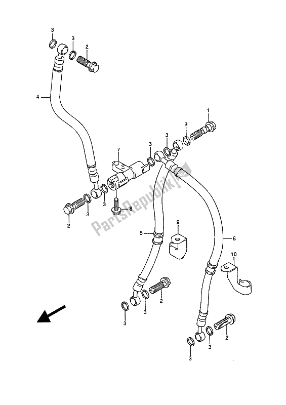 All parts for the Front Brake Hose (e22) of the Suzuki GSF 400 Bandit 1993