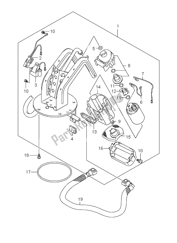 All parts for the Fuel Pump of the Suzuki GSF 650 Nsnasa Bandit 2007