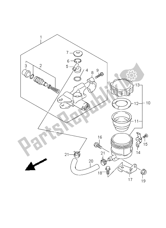 All parts for the Front Master Cylinder (sv650s-su) of the Suzuki SV 650 Nsnasa 2009