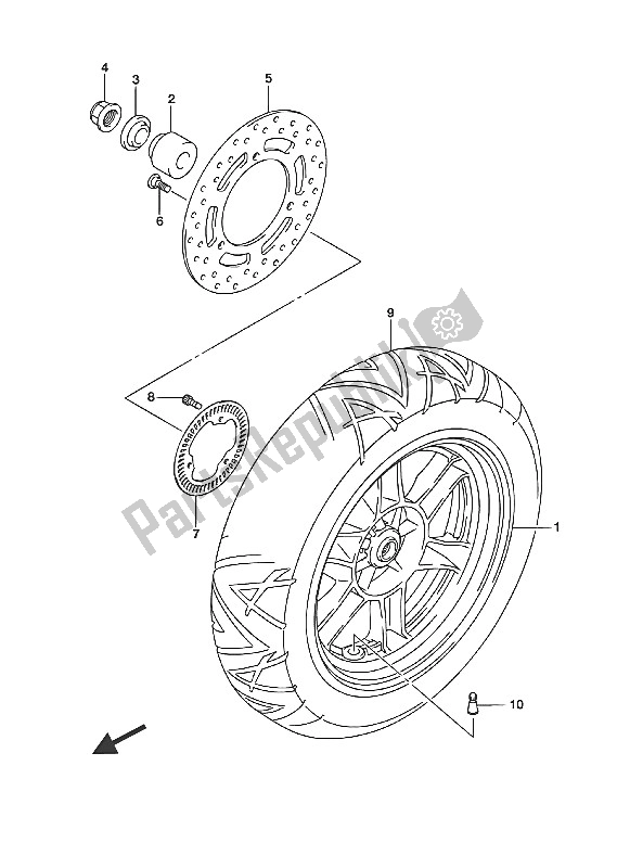 Todas as partes de Roda Traseira (uh200a P34) do Suzuki UH 200A Burgman 2016