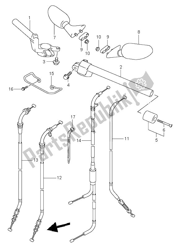 All parts for the Handle Bar (sv650s) of the Suzuki SV 650 NS 1999