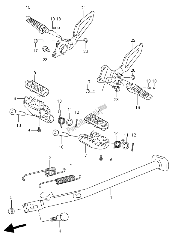 All parts for the Stand of the Suzuki DR Z 400S 2002