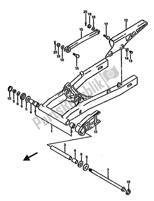 Todas las partes para Brazo Oscilante Trasero de Suzuki GSX 750F 1992