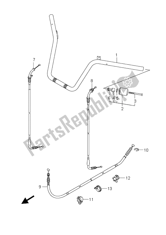 All parts for the Handlebar of the Suzuki AN 650 AAZ Burgman Executive 2008