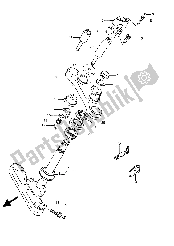 Tutte le parti per il Gambo Dello Sterzo del Suzuki VS 750 Glfpefep Intruder 1987
