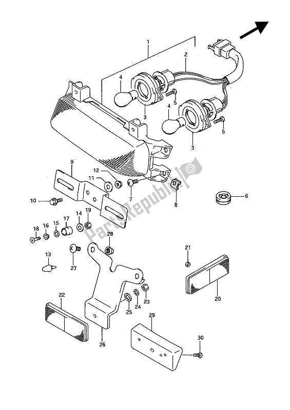 Toutes les pièces pour le Feu Arrière du Suzuki GSX R 750W 1992